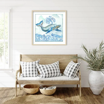 Amanti Art 33x33 Boho Shells II Whale by Tre Sorelle Studios Wood Framed Wall Art Print