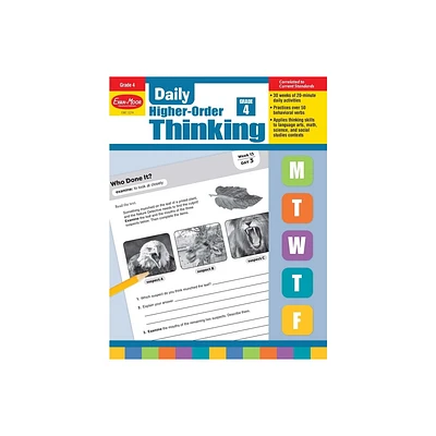 Daily Higher-Order Thinking, Grade 4 Teacher Edition - by Evan-Moor Educational Publishers (Paperback)