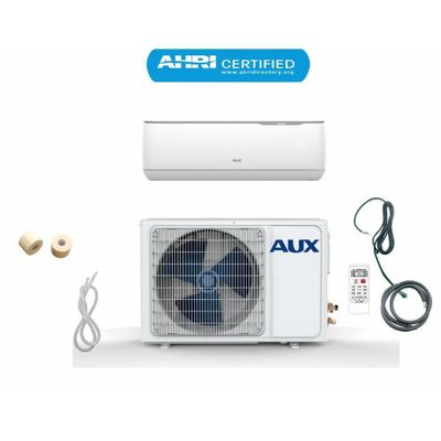 AUX 12000 BTU Ductless 17 SEER 115V 1 Ton 12 Line Set Wall Mount Mini Split Air Conditioner with Heat Pump