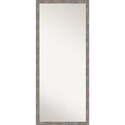 27 x 63 Non-Beveled Marred Pewter Wood Full Length Floor Leaner Mirror - Amanti Art