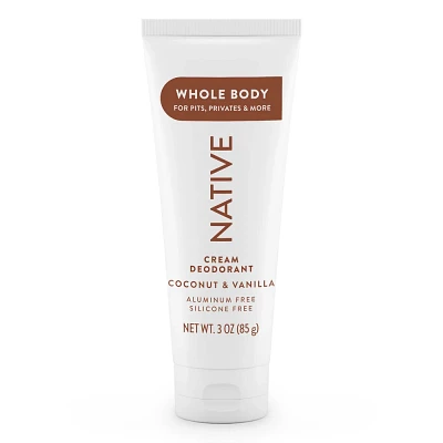 Native Aluminum Free Whole Body Deodorant Cream - Coconut & Vanilla - 3oz