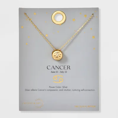 Celeste & Rae 14K Gold Dipped Zodiac Cancer Necklace - Gold