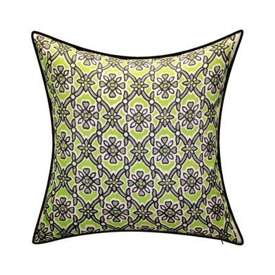 18x18 Antique Tile Print Reversible Square Throw Pillow - Edie@Home