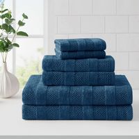 6pc Quick Dry Bath Towel Set Turquoise - Cannon