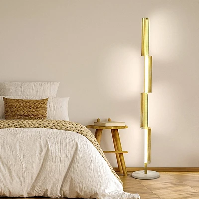 Brightech Callie Modern Dimmable Integrated LED Floor Lamp Antique Brass