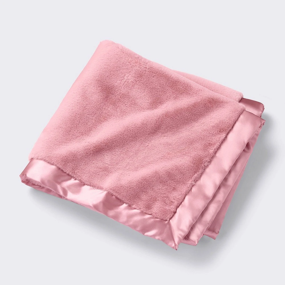 Cloud Island Solid Satin Edge Plush Blanket - Mauve - Cloud Island |  Pacific City