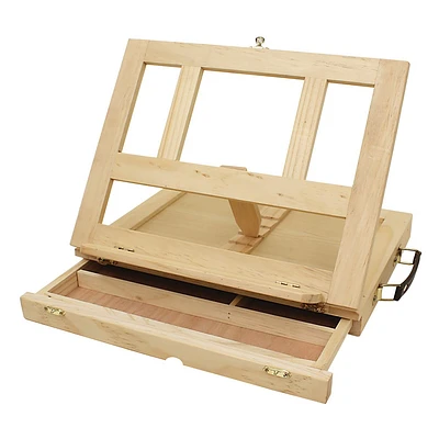 Art Alternatives Marquis Desk Easel: Pine Wood Tabletop Easel for Painting & Watercolor, Natural Brown, 10.85 Height