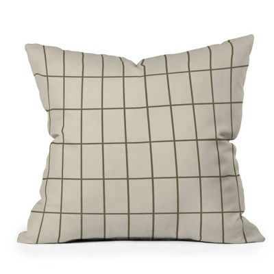 16x16 Alisa Galitsyna Back to Basics Sand Square Throw Pillow Olive - Deny Designs: Indoor Polyester, Zipper Closure