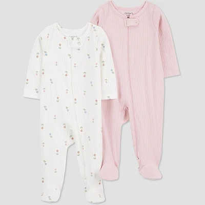 Carters Just One You Baby Girls 2pk Floral Sleep N Play