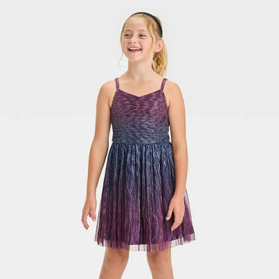 Zenzi Girls Sleeveless Pleated Ombre Dress