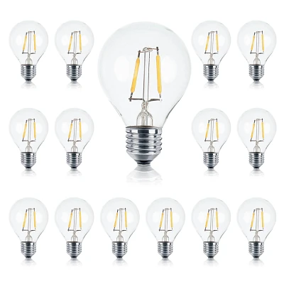 Brightech AmbiencePro 15-Pack 1-Watt 2700K G40 Dimmable E26 LED Vintage Edison LED Light Bulbs