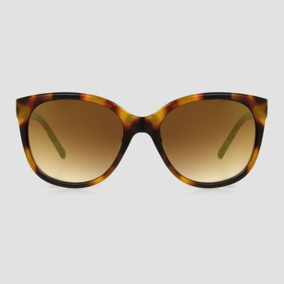 Womens Tortoise Shell Print Glossy Plastic Cateye Sunglasses - Universal Thread Brown