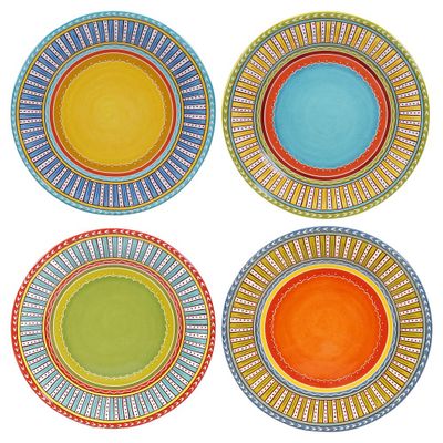 Certified International Valencia Glazed Ceramic Dinner Plates (11.25) - Set of 4