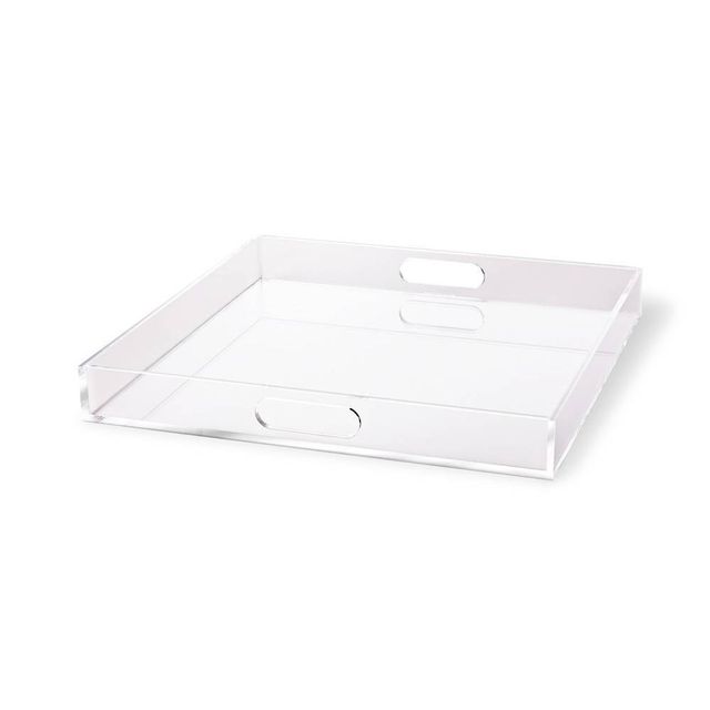 RUSSELL + HAZEL Acrylic Tray: Clear Desk Organizer, 16x16 Document Holder, Office Supplies