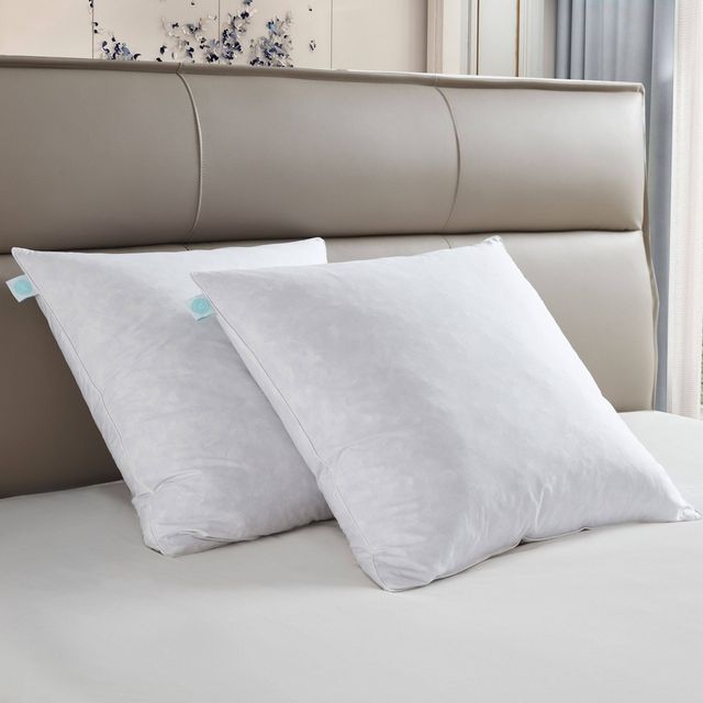 20x20 Medium/Firm 2pk Decorative Feather Pillow Insert - Martha Stewart: Euro Square, Cotton Cover, 233 Thread Count