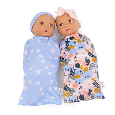 LullaBaby 13 Floral and Star Sleep Sacks Twin Dolls Set