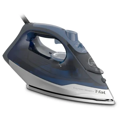 T-fal Steam Iron, Express Steam Blue: 1600W Clothes Iron with Vertical Steamer, Nonstick Soleplate, Auto Shut-Off