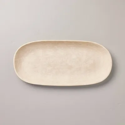 8x19 Artisan Handcrafted Decorative Oval Tray Cream - Hearth & Hand with Magnolia