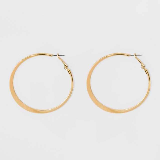 Large Knife Edge Hoop Earrings - A New Day Gold