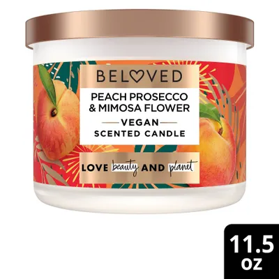 Beloved Peach Prosecco & Mimosa Flower 2 Wick Candle 11.5oz