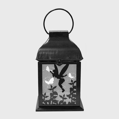 Disney 8.3 Tinker Bell Solar Metal Outdoor Lantern Black