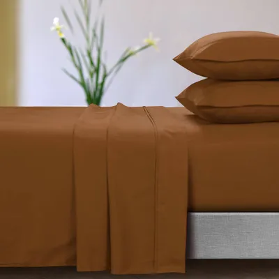 Full Tribeca Living Extra Deep Pocket Microfiber Solid Sheet Set Camel