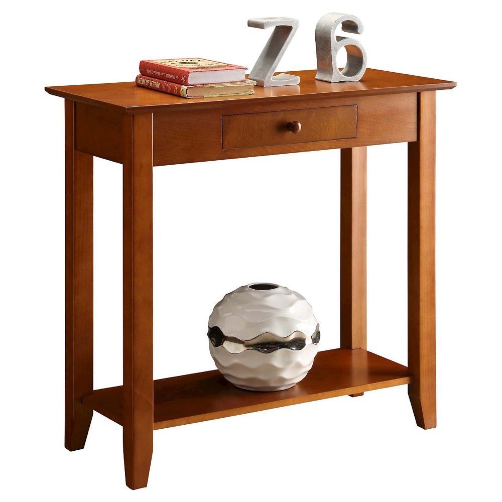 American Heritage Hall Table with Drawer Shelf Cherry - Breighton Home