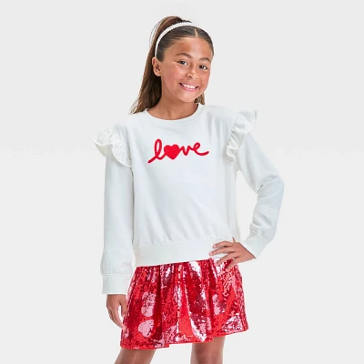 Girl French Terry Valentine Day Pullover Sweathirt