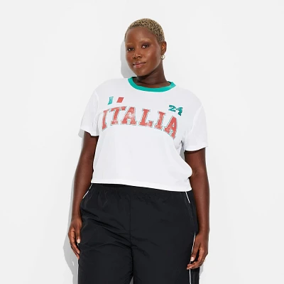 Womens Italia Short Sleeve Graphic Baby T-Shirt