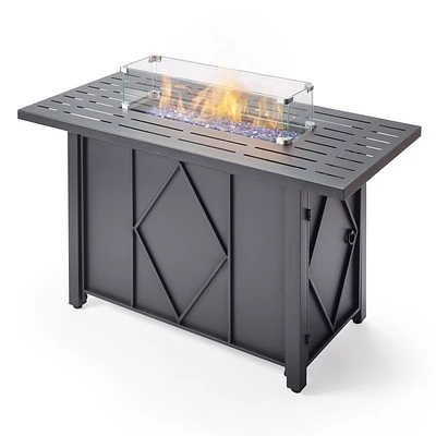 Pebble Lane Living Albury Rectangle Fire Pit Black