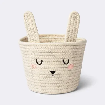 Coiled Rope Small Round Storage Basket - Rabbit - Cloud Island