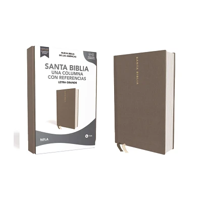 Nbla, Santa Biblia, Una Columna Con Referencias, Letra Grande, Tapa Dura/Tela, Gris, Palabras de Jess En Rojo, Comfort Print - (Hardcover)