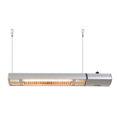 Wall Mounted or Hanging Infrared Electric Outdoor Heater with Remote - Silver - EnerG+