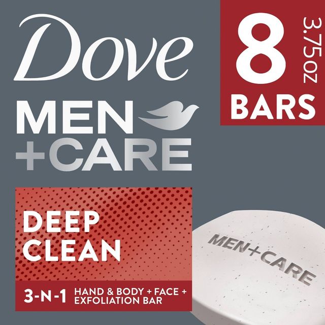 Dove Men+Care Extra Fresh Refreshing Hand, Body and Face Bar 3.75 Oz 8 Bars
