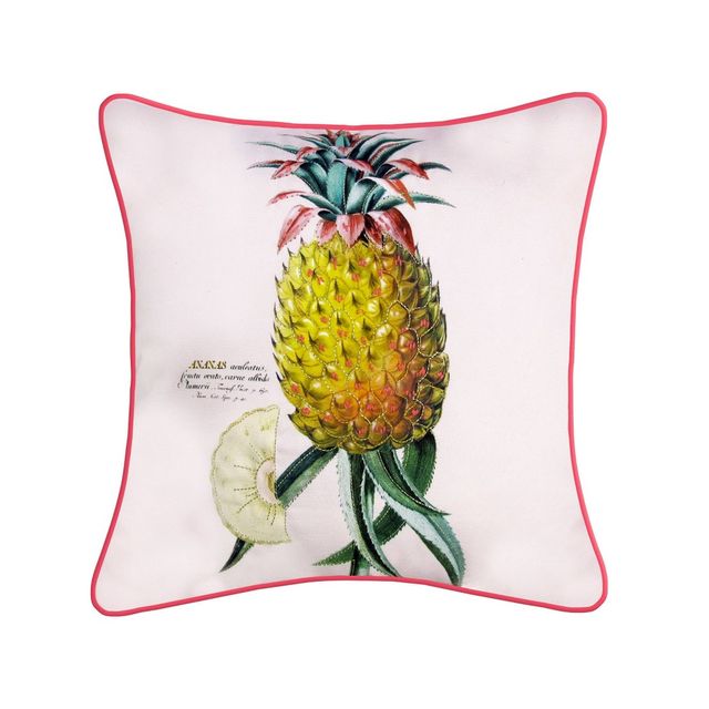 20 x 20 Pineapple Patio Throw Pillow - New York Botanical Garden: Mosaic Design, Stain & Fade Resistant