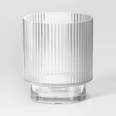 8.4oz Glass Ribbed Cassin Short Tumbler - Threshold