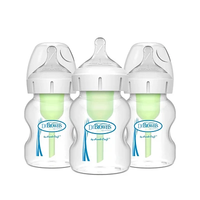 Dr. Browns 5oz Anti-Colic Options+ Wide-Neck Baby Bottle with Level 1 Slow Flow Nipple - 3pk - 0m+