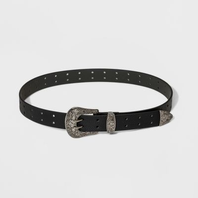 Womens Double Perf Western Belt