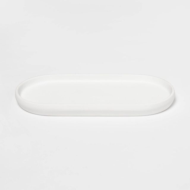 Modern Soft Touch Tray White - Threshold