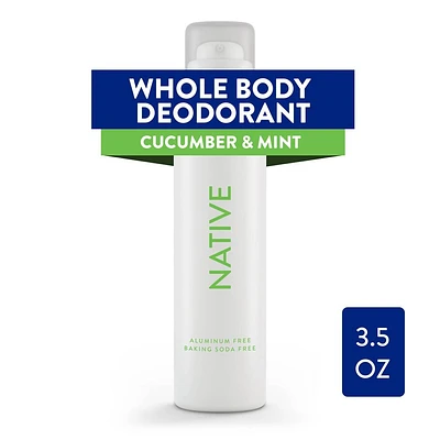 Native Whole Body Deodorant Spray - Cucumber & Mint - Aluminum Free - 3.5oz