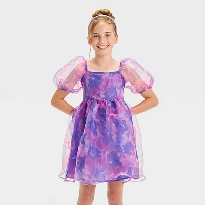 Girls Pokmon Halloween Puff Sleeve Organza Dress