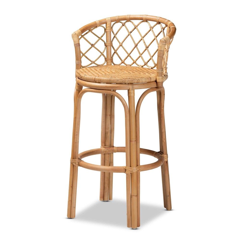 Wood Target Rattan Bar Stool Bali Pari Orchard Rattan Barstool