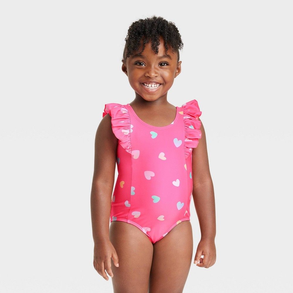 Cat u0026 Jack Toddler Girls Hearts One Piece Swimsuit | Connecticut Post Mall