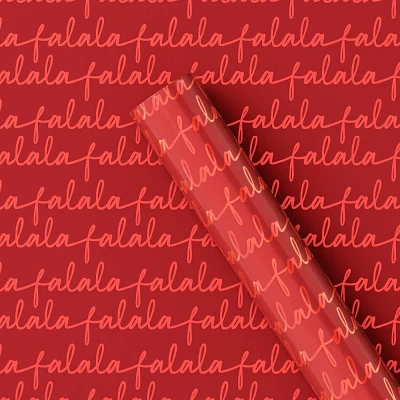 25 sq ft Fa La La Christmas Gift Wrap Red - Wondershop