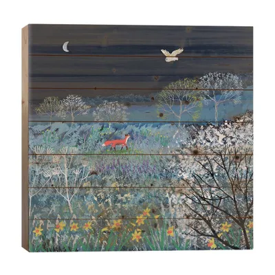 26 x 26 Spring Night Wood Print by Jo Grundy - iCanvas: UV-Cured, Durable, Pinewood Wall Art