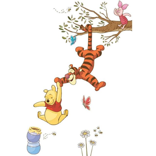 Winnie The Pooh Swinging For Honey Peel and Stick Giant Kids Wall Decal