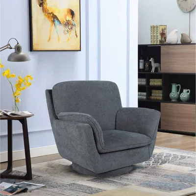 WOVENBYRD Modern Swivel Performance Fabric Chair with Removable Insert : Upholstered Accent, Plywood Frame