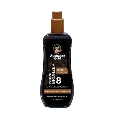 Australian Gold Sunscreen Spray Gel with Instant Bronzer - SPF8 - 8oz