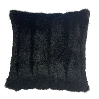 18x18 Minkii Square Throw Pillow Black - The Pillow Collection: Modern Indoor Decor, Feather Filled, Removable Cover