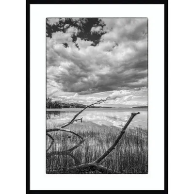 USA New York Saugerties View of The Hudson River by Walter Bibikow Wood Framed Wall Art Print - Amanti Art: Decorative Home Decor